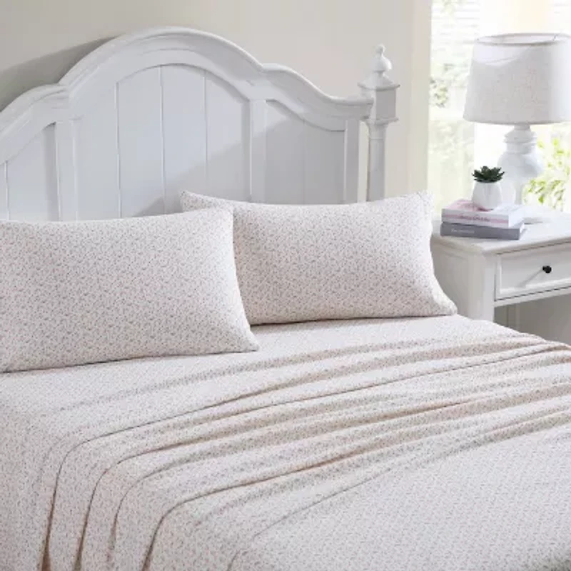 Laura Ashley 100% Cotton Flannel Sheet Set