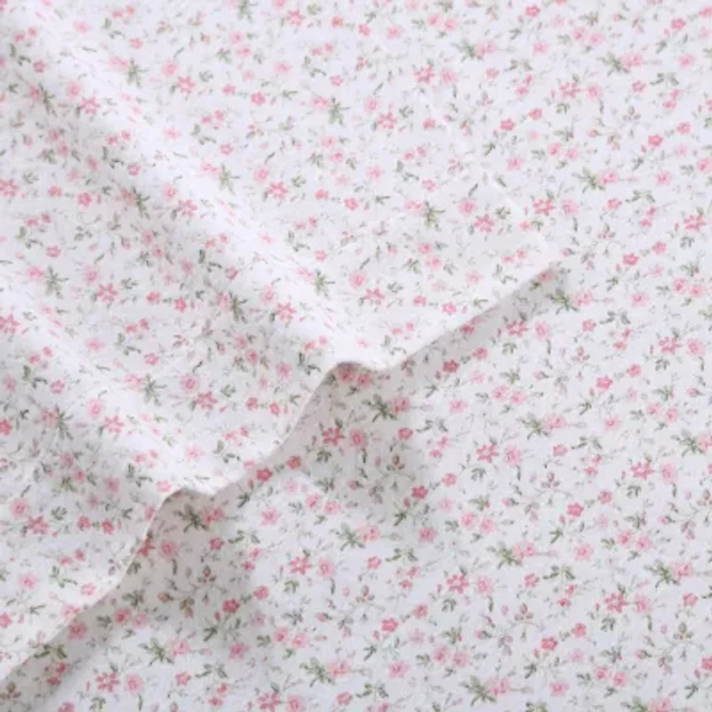 Laura Ashley 100% Cotton Flannel Sheet Set