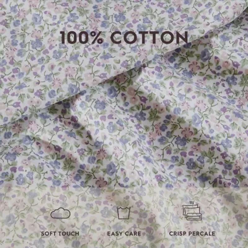 Laura Ashley 200tc 100% Cotton Percale Sheet Set