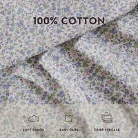 Laura Ashley 200tc 100% Cotton Percale Sheet Set