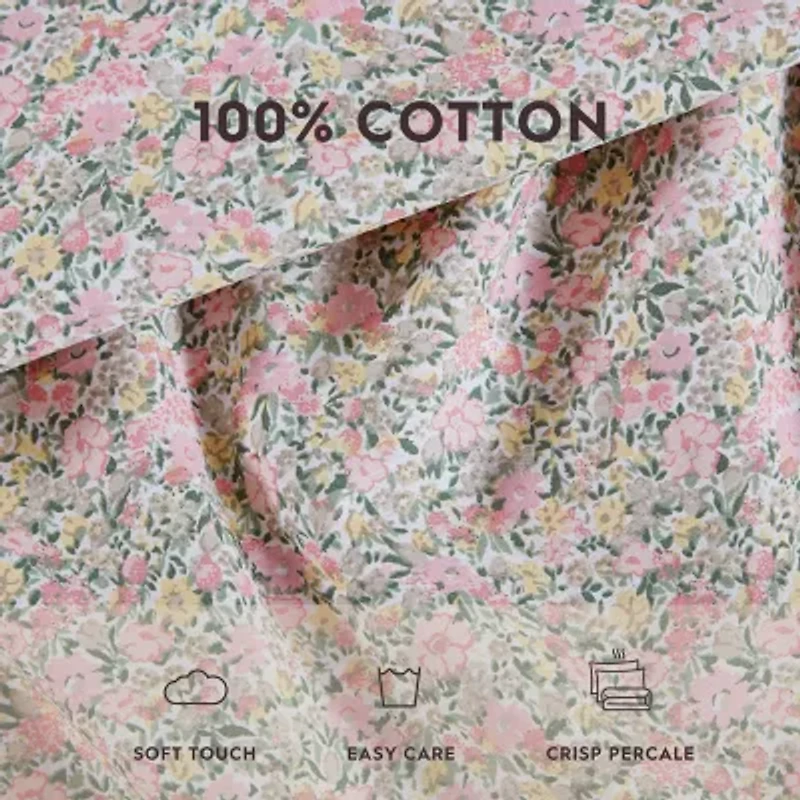 Laura Ashley 200tc 100% Cotton Percale Sheet Set