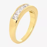 Sparkle Allure Womens 2.5MM Cubic Zirconia 14K Gold Over Brass Band