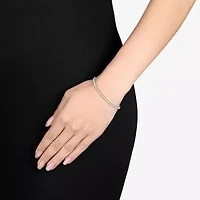 Womens Lab Created White Moissanite 18K Gold Over Silver 8 Inch Tennis Bracelet