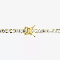 Womens Lab Created White Moissanite 18K Gold Over Silver 8 Inch Tennis Bracelet