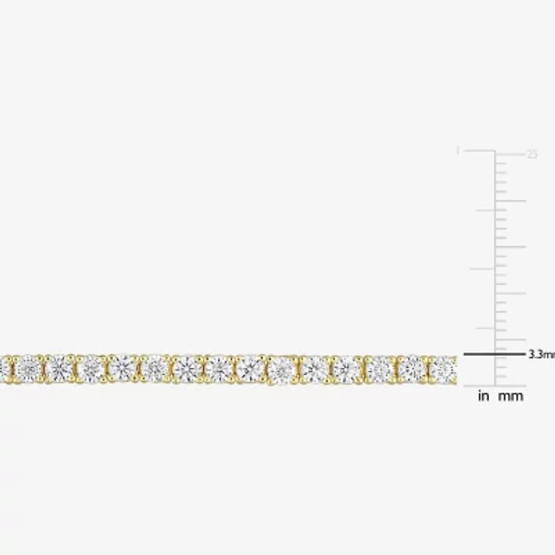 Womens Lab Created White Moissanite 18K Gold Over Silver 8 Inch Tennis Bracelet