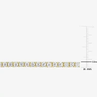 Womens Lab Created White Moissanite 18K Gold Over Silver 8 Inch Tennis Bracelet