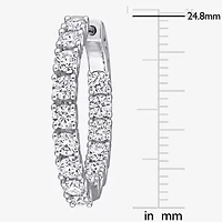 Womens 3 CT. T.W. Lab Created White Moissanite Sterling Silver 24.8mm Hoop Earrings