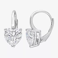 Womens 4 CT. T.W. Lab Created White Moissanite Sterling Silver Heart Drop Earrings