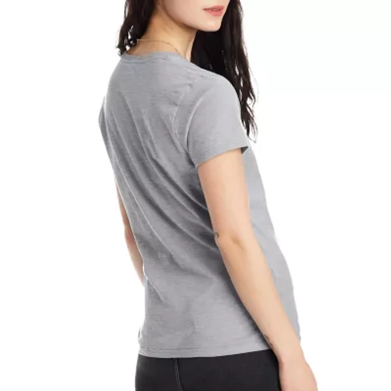 Hanes Womens V Neck Short Sleeve Active T-Shirt