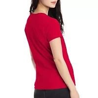 Hanes Womens V Neck Short Sleeve Active T-Shirt