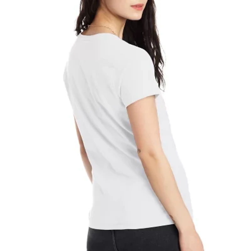 Hanes Womens V Neck Short Sleeve Active T-Shirt