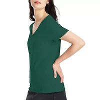 Hanes Womens V Neck Short Sleeve Active T-Shirt