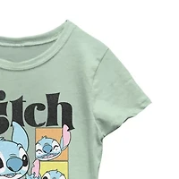Disney Little & Big Kid Girls Crew Neck Short Sleeve Regular Fit Lilo Stitch Graphic T-Shirt