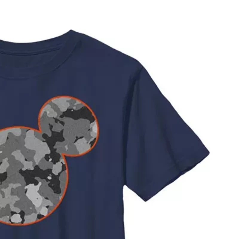 Little & Big Kid Boys Crew Neck Short Sleeve Slim Fit Mickey Mouse Graphic T-Shirt