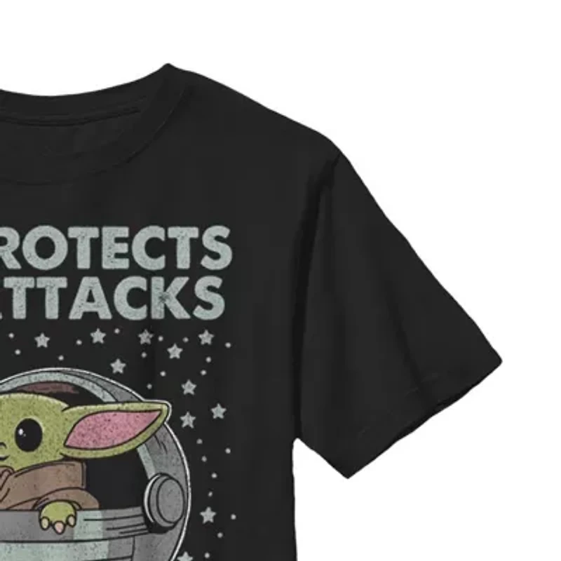 Little & Big Kid Boys Crew Neck Short Sleeve Slim Fit Star Wars Graphic T-Shirt