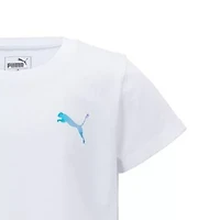 PUMA Big Kid Girls Crew Neck Short Sleeve Regular Fit Graphic T-Shirt