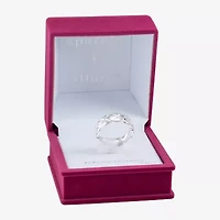 Sparkle Allure Textured Womens 7MM Cubic Zirconia Pure Silver Over Brass Band