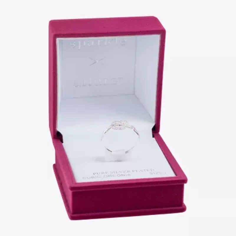 Sparkle Allure Womens Cubic Zirconia Pure Silver Over Brass Arrow Heart Delicate Band
