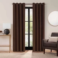 Eclipse Luxury Cotton Velvet Grommet Top Energy Saving 100% Blackout Single Curtain Panel