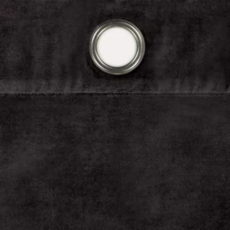 Eclipse Luxury Cotton Velvet Grommet Top Energy Saving 100% Blackout Single Curtain Panel