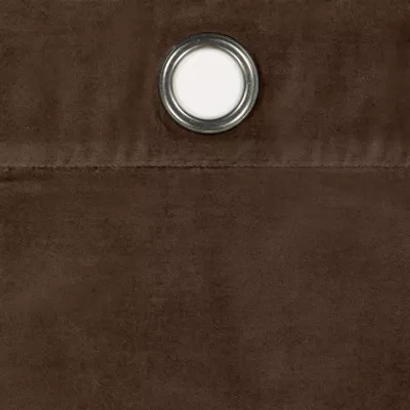 Eclipse Luxury Cotton Velvet Grommet Top Energy Saving 100% Blackout Single Curtain Panel