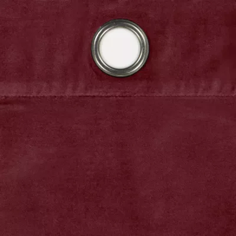 Eclipse Luxury Cotton Velvet Grommet Top Energy Saving 100% Blackout Single Curtain Panel
