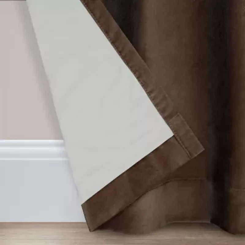 Eclipse Luxury Cotton Velvet Grommet Top Energy Saving 100% Blackout Single Curtain Panel