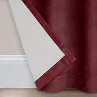 Eclipse Luxury Cotton Velvet Grommet Top Energy Saving 100% Blackout Single Curtain Panel