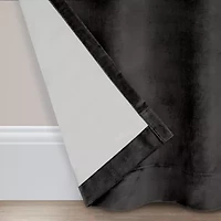 Eclipse Luxury Cotton Velvet Rod Pocket Back Tab Energy Saving 100% Blackout Single Curtain Panel