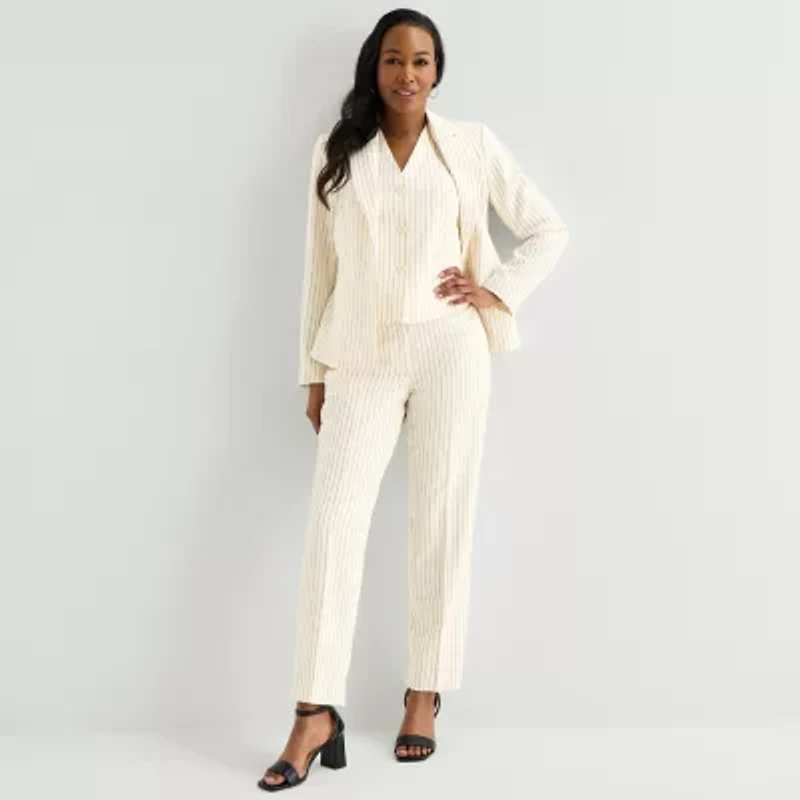 Black Label by Evan-Picone Womens Striped Classic Fit Suit Vest