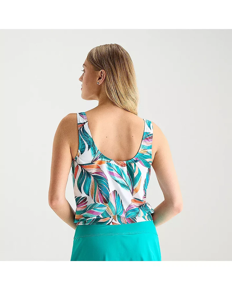 Sonnet Shores Womens Leaf Tankini Swimsuit Top