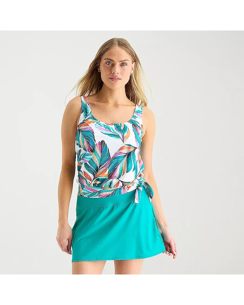 Sonnet Shores Womens Leaf Tankini Swimsuit Top