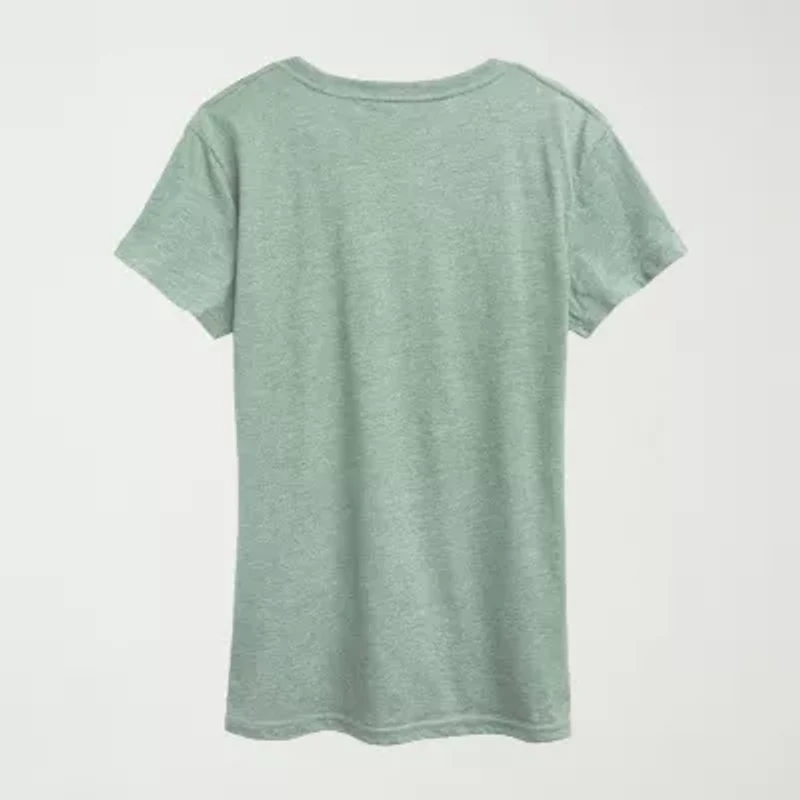 Womens Crew Neck Short Sleeve Classic Fit Minnie Mouse Graphic T-Shirt