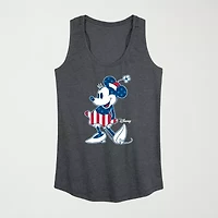 Minnie Flag Pattern Womens Scoop Neck Sleeveless Mouse Tank Top