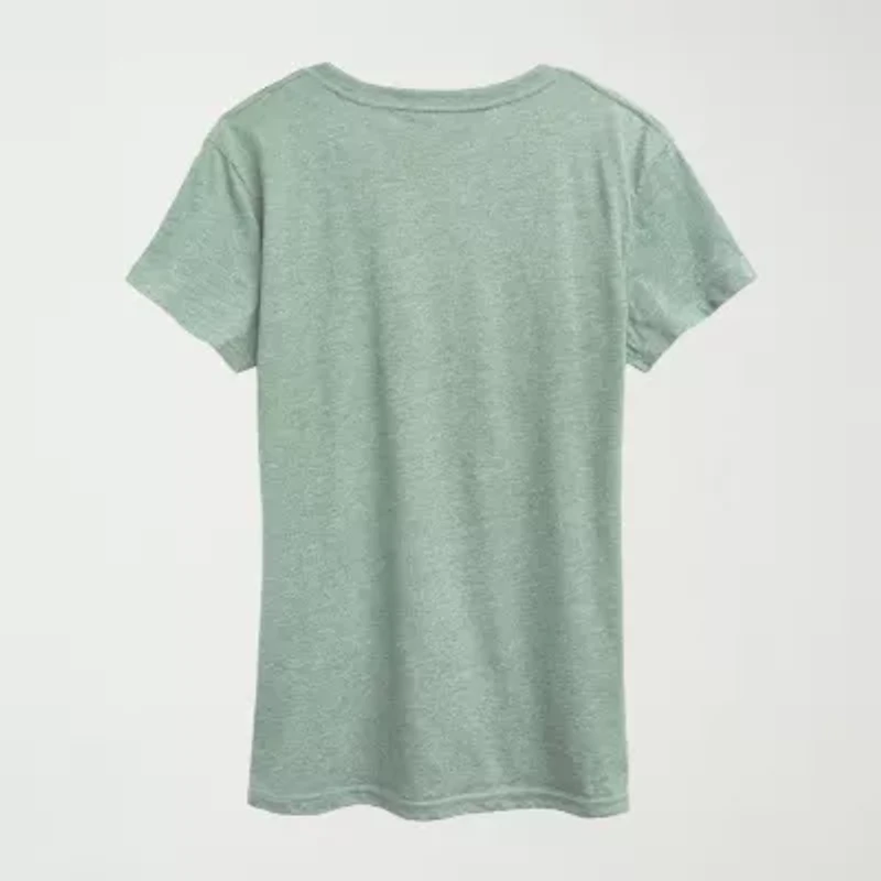 Princess Group Flowers Womens Crew Neck Short Sleeve Classic Fit Graphic T-Shirt