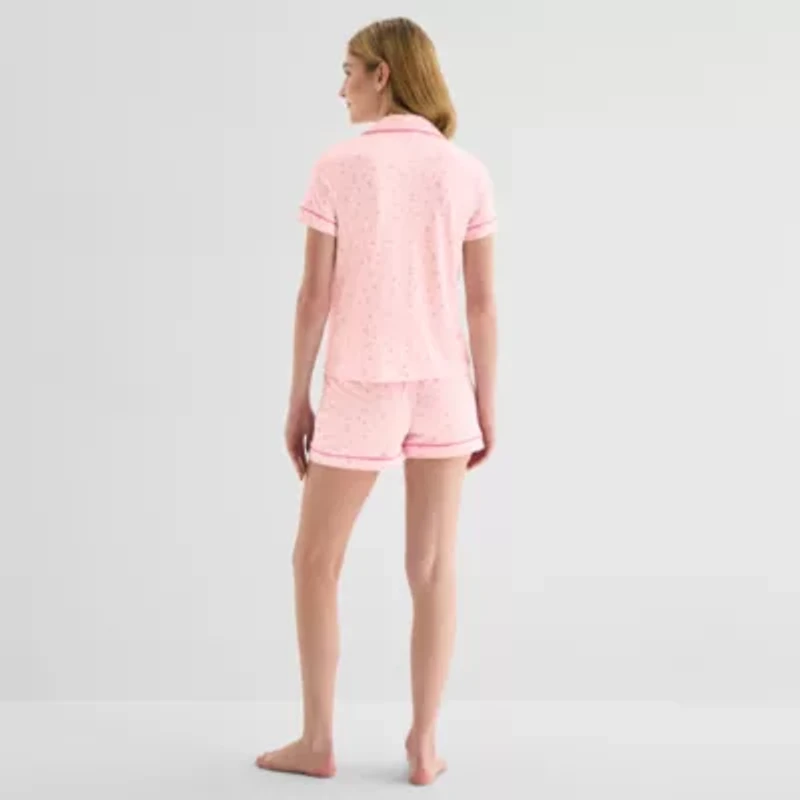 Jaclyn Womens Short Sleeve 2-pc. Pajama Sets