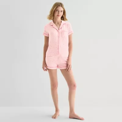 Jaclyn Womens Short Sleeve 2-pc. Pajama Sets
