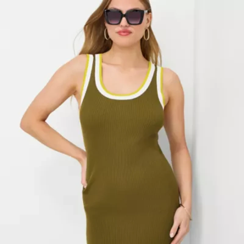 Worthington Womens Sleeveless Tank Dress
