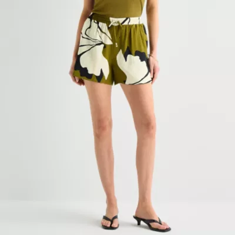 Worthington Womens High Rise Pull-On Short