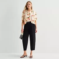 Worthington Womens Short Sleeve Camp Shirt