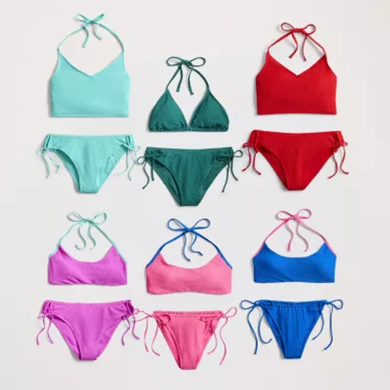 Arizona Womens Lined Textured Juniors Hipster Bikini Swimsuit Bottom