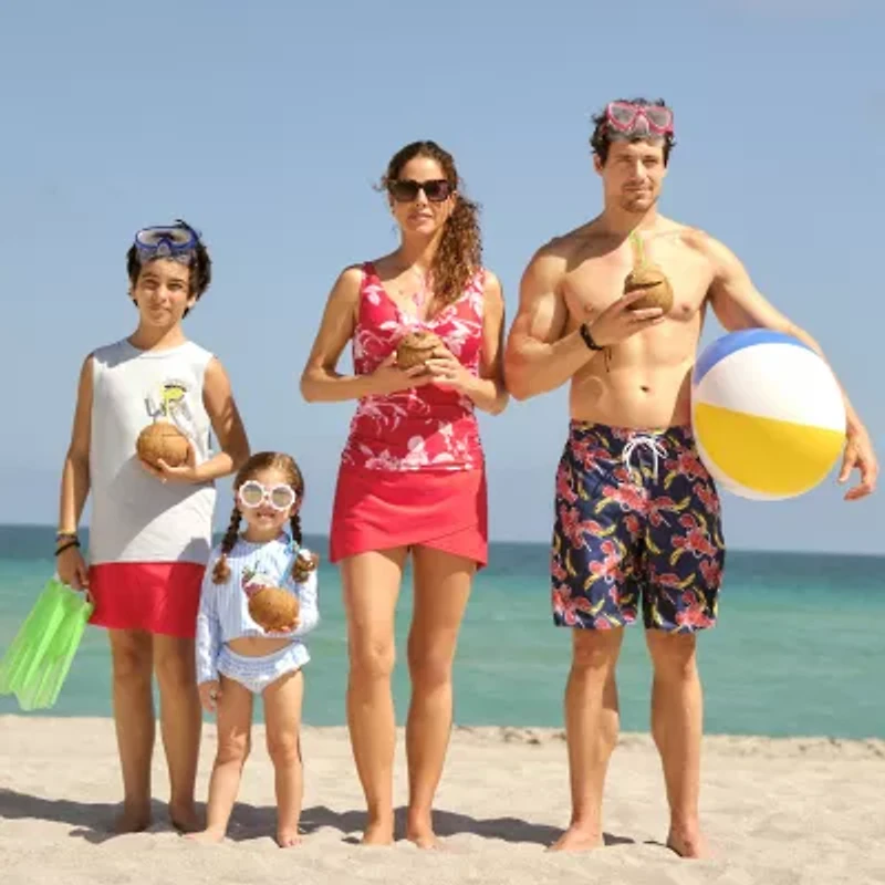 Liz Claiborne Womens Floral Tankini Swimsuit Top