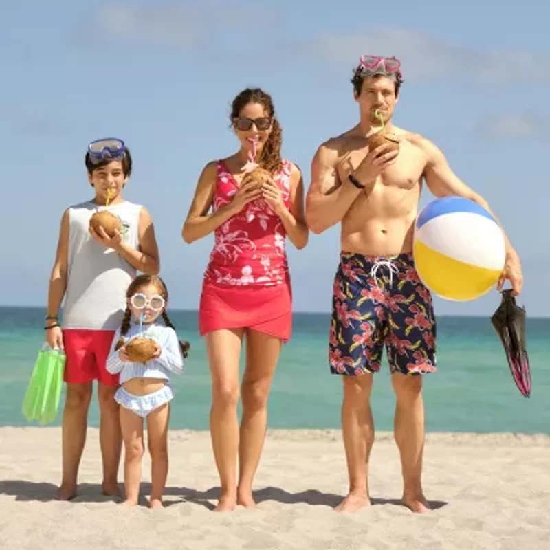 Liz Claiborne Womens Floral Tankini Swimsuit Top