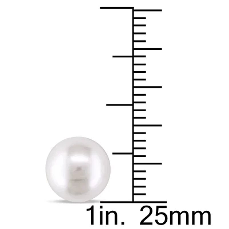 White Cultured Freshwater Pearl 14K Yellow Gold Stud Earrings 