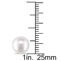 White Cultured Freshwater Pearl 14K Yellow Gold Stud Earrings 