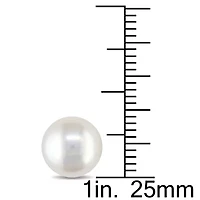 White Cultured Freshwater Pearl 14K Yellow Gold Stud Earrings 