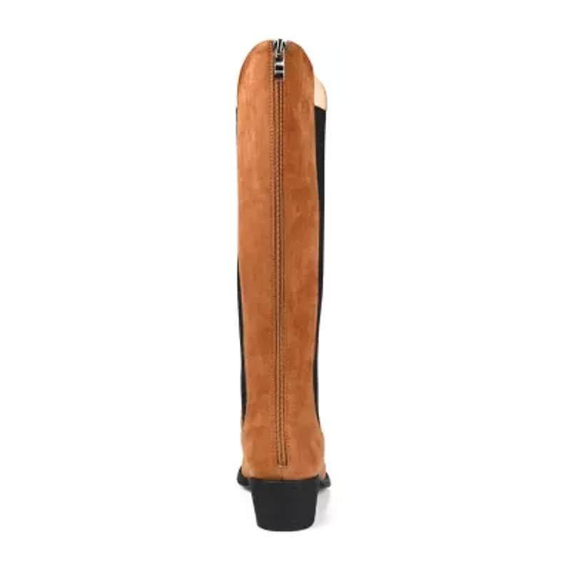 Journee Collection Womens Celesst Stacked Heel Riding Boots