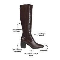 Journee Collection Womens Winny Stacked Heel Dress Boots