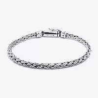 Bali Inspired Womens Sterling Silver Semisolid Byzantine Chain Bracelet