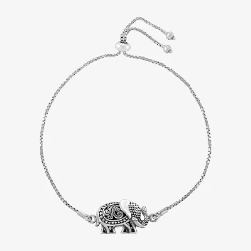 Bali Inspired Womens Sterling Silver Bolo Bracelet